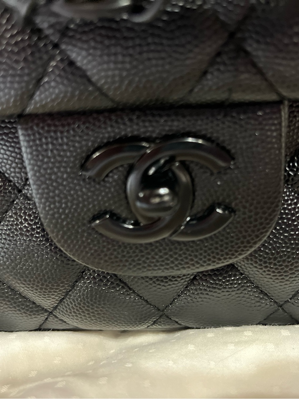 ChaneI Black On Black Classic Signature Black Out Logo Flap Bag - Picture 5 of 11